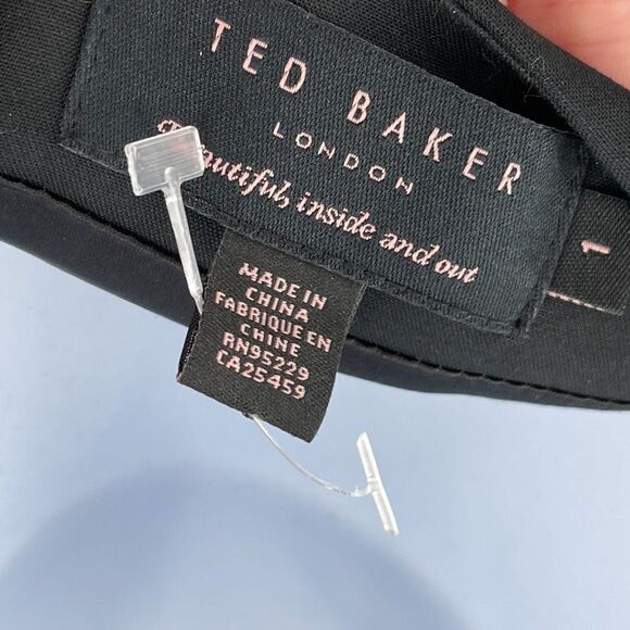 Ted Baker Jumana Zip Front Peplum Sheath Zip Up Fitted Black Dress Ted Size 1 - Picture 9 of 10